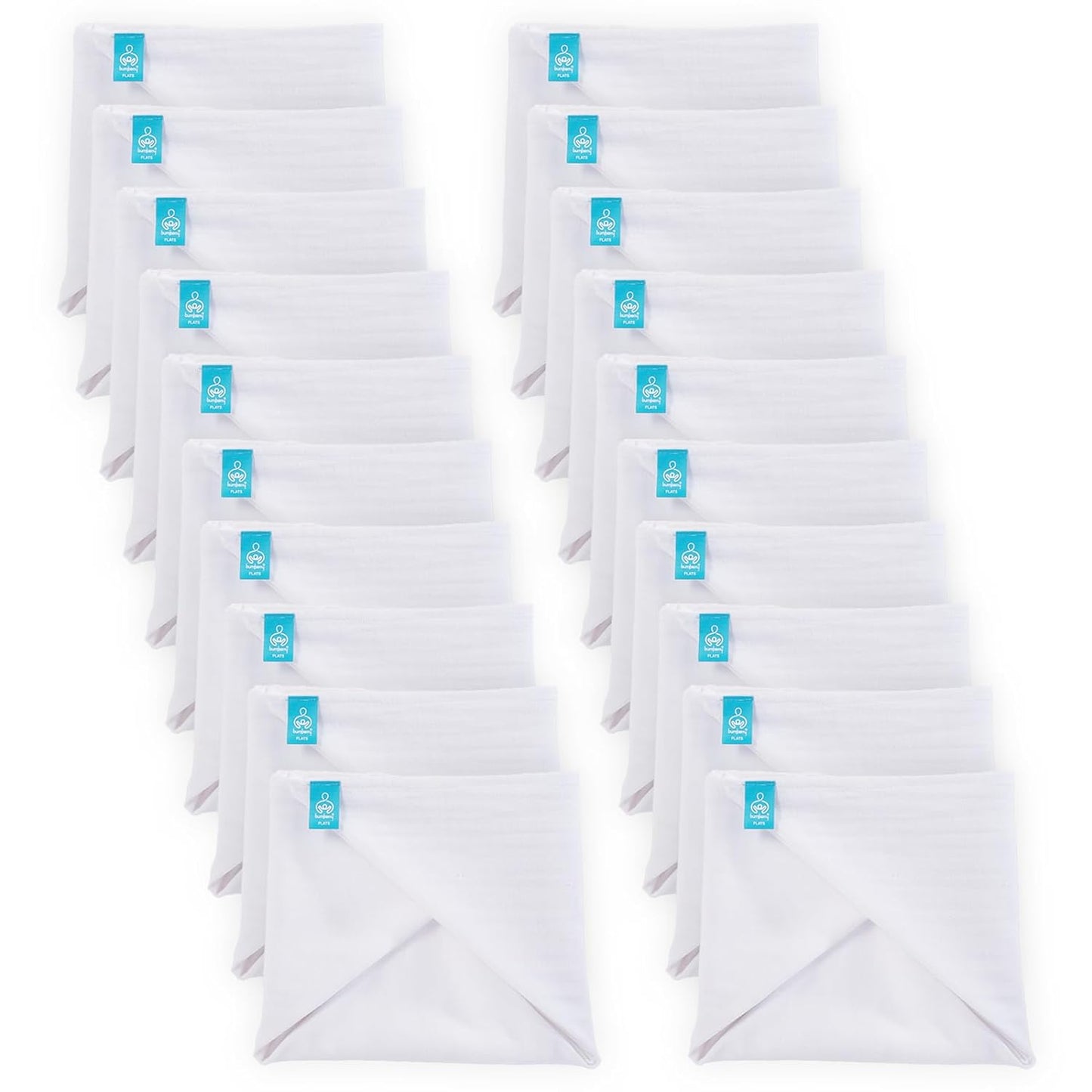 Soft Muslin Cotton Flatfold Diapers - Eco-Friendly Baby Cloth Diapers - Pack of 20