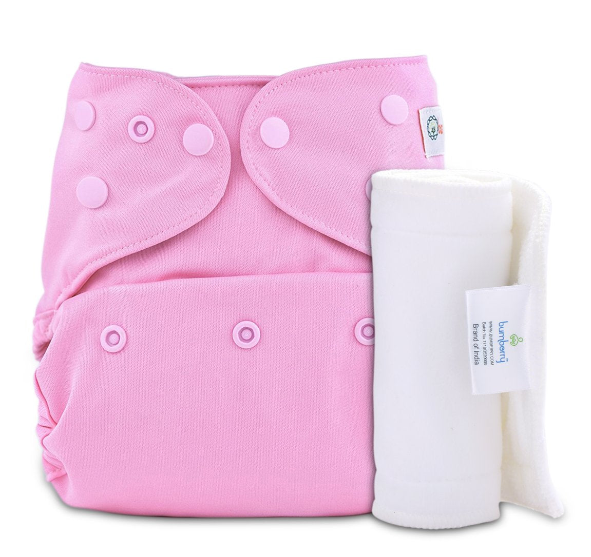 Diaper Cover (Pink) + 1 Wet free Insert