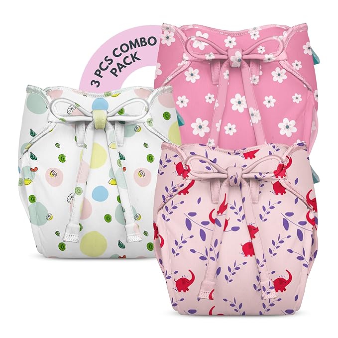 3 Piece Pack of New & Improved Smart Nappy for 0-3 months old Infants (Size XS)