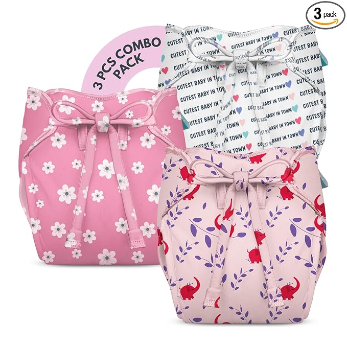 3 Piece Pack of New & Improved Smart Nappy for 0-3 months old Infants (Size XS)