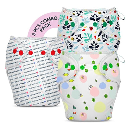 3 Piece Pack of New & Improved Smart Nappy for 4-9 months old Infants (Size SM)