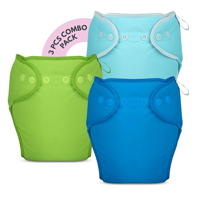 3 Piece Pack of New & Improved Smart Nappy for 4-9 months old Infants (Size SM)