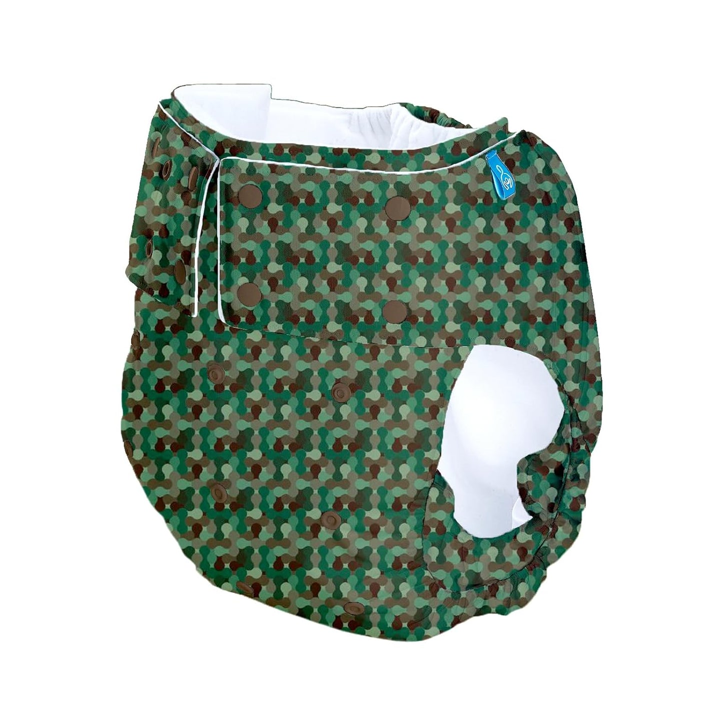 Reusable Cloth Diaper For Adults, Older Men & Women with 1 Wet Free 4 Layer Inserts (Camoe)