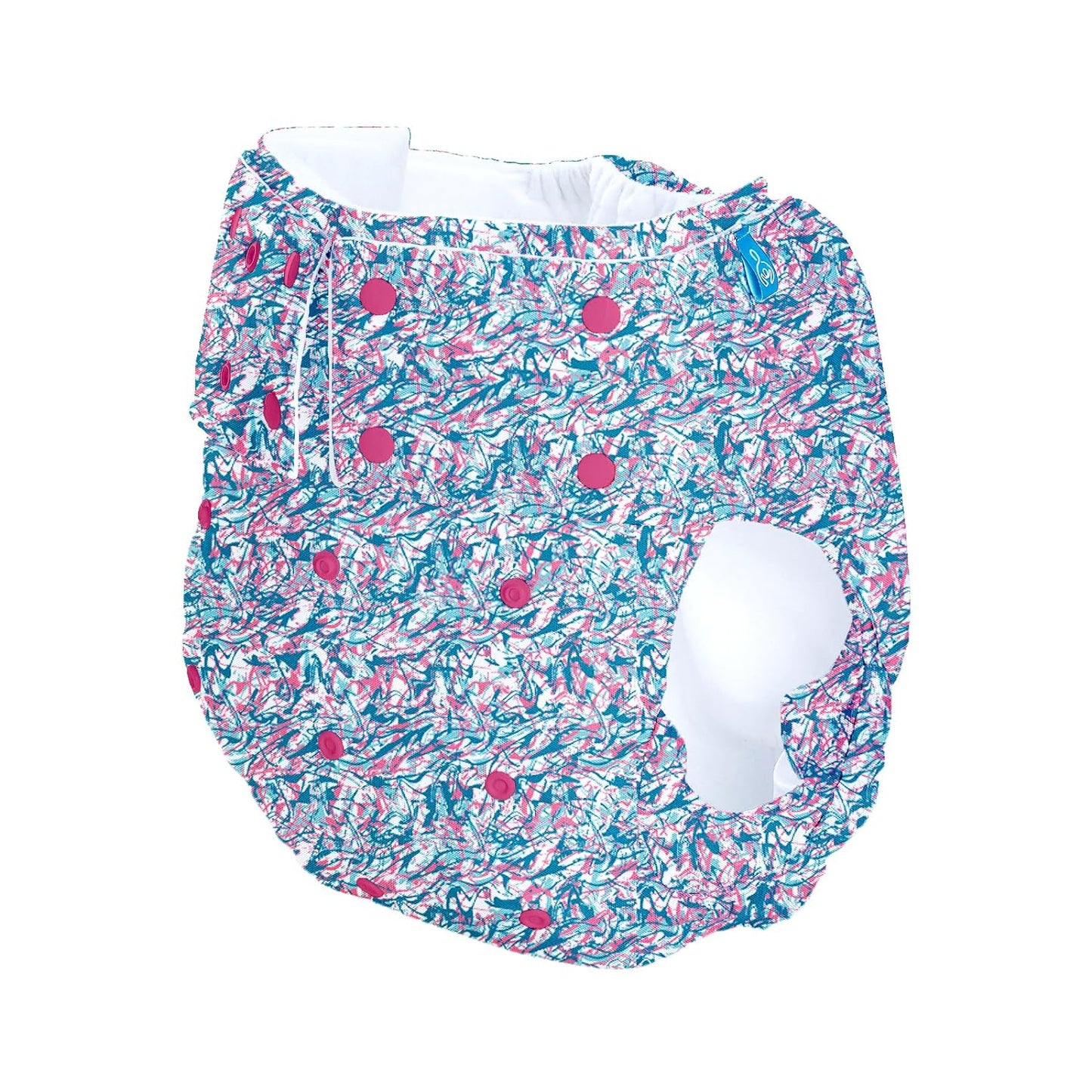 Reusable Cloth Diaper For Adults, Older Men & Women with 1 Wet Free 4 Layer Insert (Splatter)