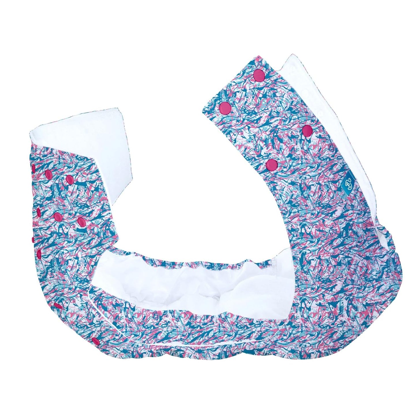 Reusable Cloth Diaper For Adults, Older Men & Women with 1 Wet Free 4 Layer Insert (Splatter)