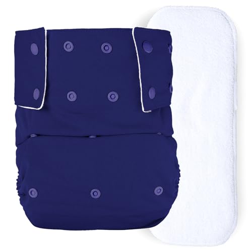 Reusable Cloth Diaper For Adults, Older Men & Women with 1 Wet Free 4 Layer Insert (Midnight Blue)