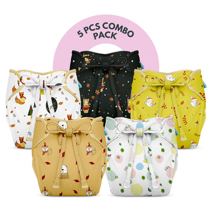 NEW! 5 Piece Pack of New & Improved Smart Nappy for 0-3 months old Infants (Size XS)