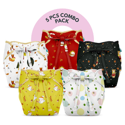 NEW! 5 Piece Pack of New & Improved Smart Nappy for 0-3 months old Infants (Size XS)