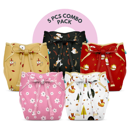NEW! 5 Piece Pack of New & Improved Smart Nappy for 0-3 months old Infants (Size XS)