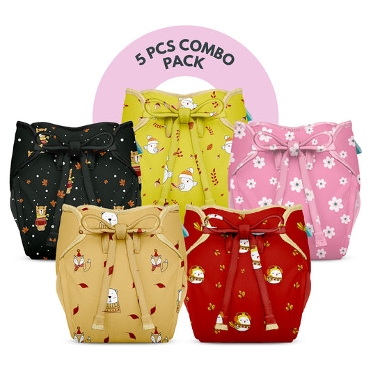 NEW! 5 Piece Pack of New & Improved Smart Nappy for 0-3 months old Infants (Size XS)