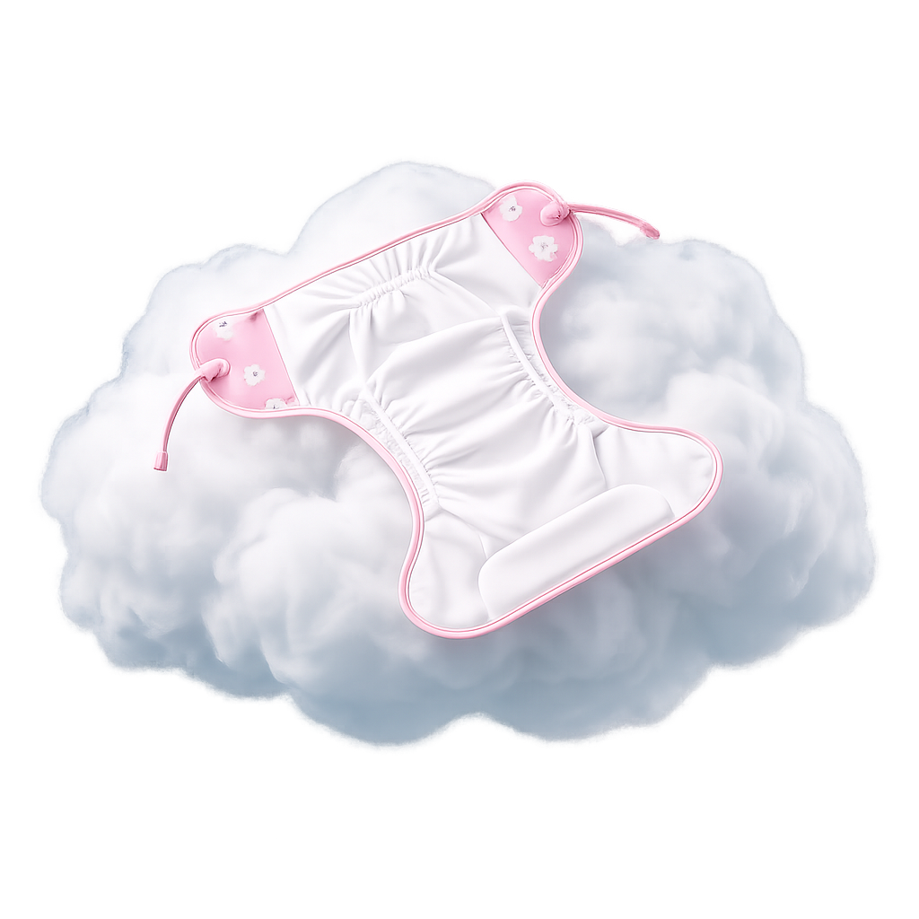 Bumberry diaper resting on a soft cloud