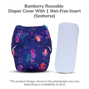 Bumberry Diaper Cover (Seahorse) + 1 wet free insert