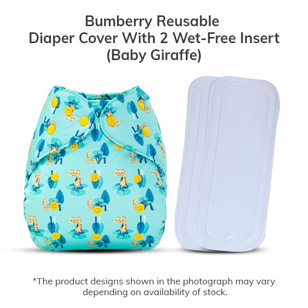 Bumberry Diaper Cover (Baby giraffe) + 2 wet free insert