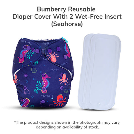 Diaper Cover (Seahorse) + 2 wet free insert