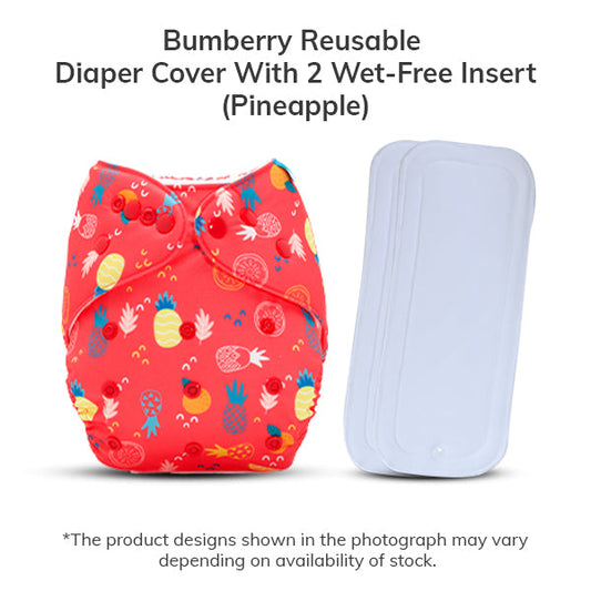 Diaper Cover (Pineapple) + 2 wet free insert