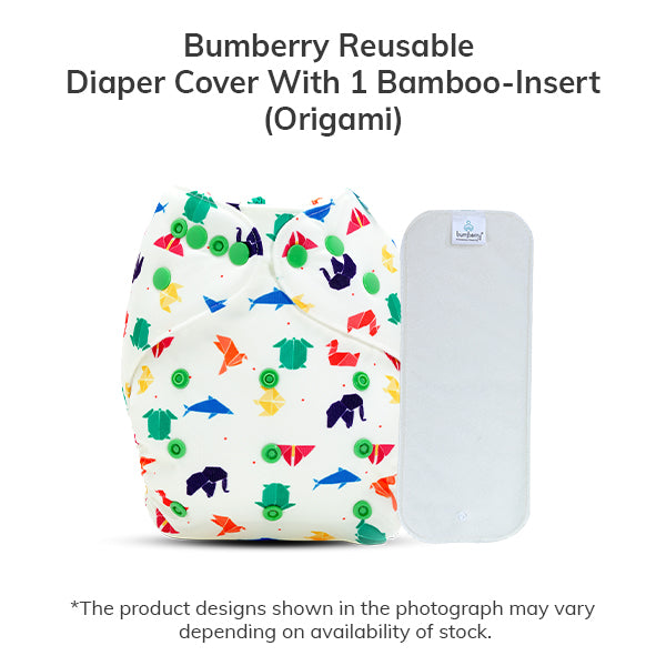 Bumberry Diaper Cover (Origami) + 1 bamboo insert