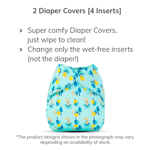 Super Fresh 24x7 Comfort Combo (6-36 Months) - 6 Piece Pack with Diaper Cover, Pocket Diaper & Sleeper Diaper (6 Inserts)