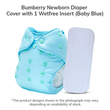New born Diaper Cover + 1 WetFree Insert - Baby blue