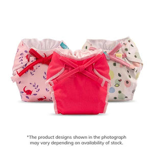 Smart Nappy Stash (0-6 Months) 3 Piece Pack - (Rose Pink, Baby Elephant & Fruity Lime)