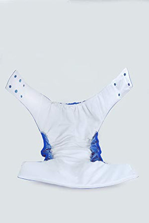 Bumberry Adult Cloth Diaper "SML" (Waist Size 28-36 inch) Senior Reusable Washable for Older Men & Women with 2 Wet Free Four Layer Inserts for Day & Night Incontinence & Bedwetting, (Deep Blue)
