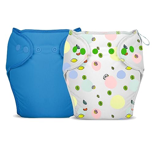 Bumberry New & Improved Smart Nappy For New Born Baby (SM |4-9 months) | Holds Upto 3 Pees With Extra Absorbtion & 100% Leak Protection All in One Cloth Diaper For Just Borns - 2 Pcs - Kit 5