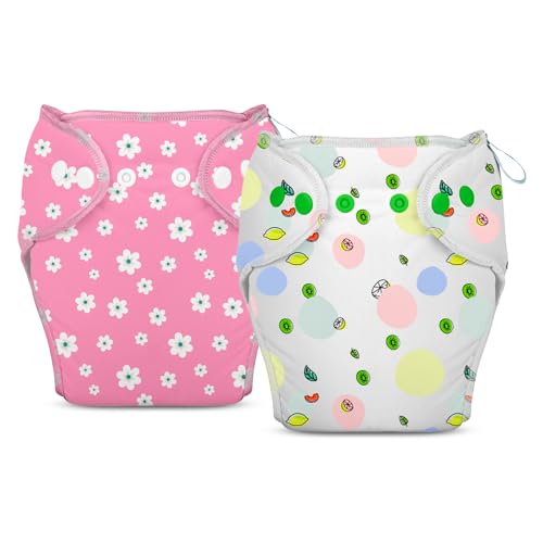 Bumberry New & Improved Smart Nappy For New Born Baby (SM |4-9 months) | Holds Upto 3 Pees With Extra Absorbtion & 100% Leak Protection All in One Cloth Diaper For Just Borns - 2 Pcs - Kit 4
