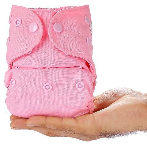 New born Diaper Cover + 1 Bamboo Insert (SMALL) - PINK