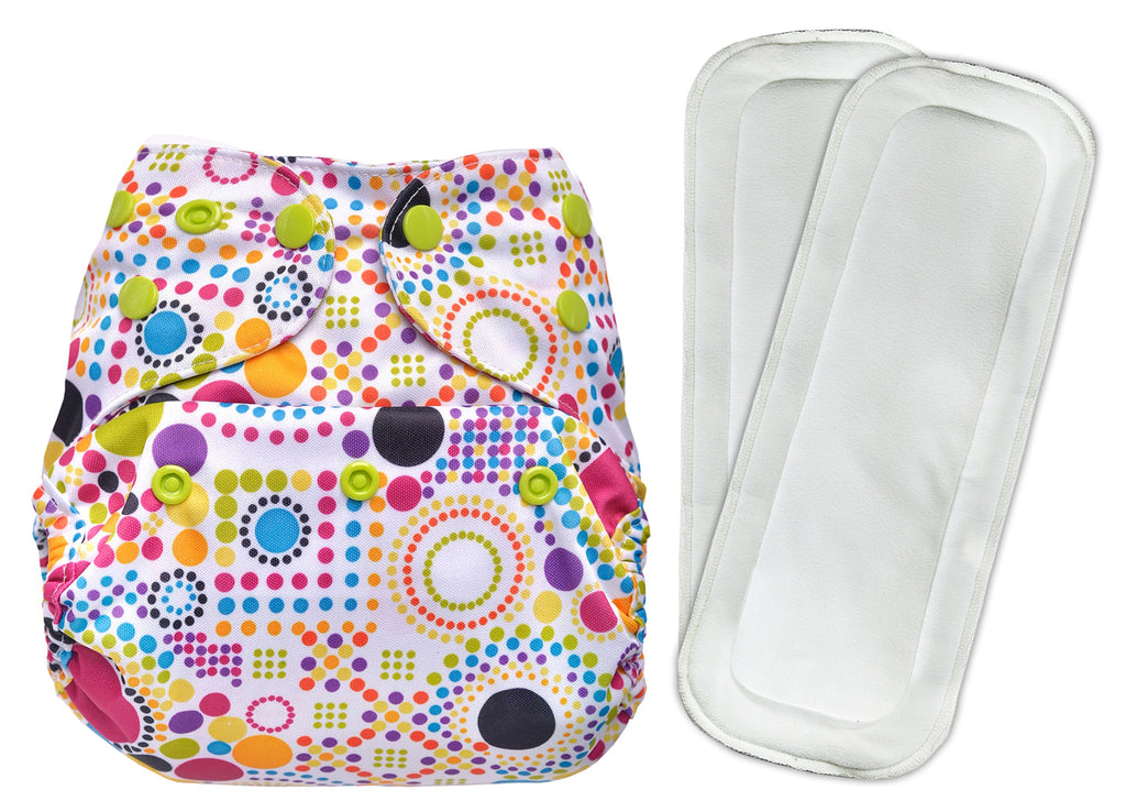 Bumberry Diaper Cover (Retro Print) + Two Wet Free Insert