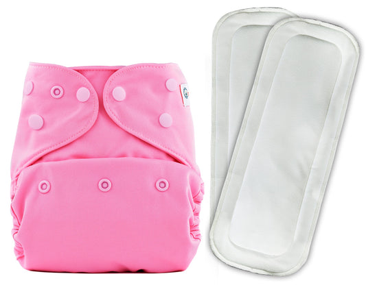 Diaper Cover (Pink) + Two Wet Free Insert