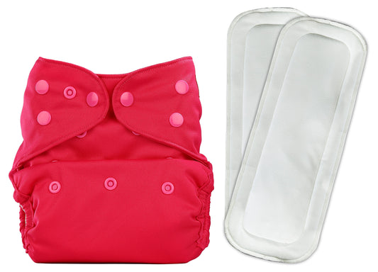 Diaper Cover (Rose Pink) + Two Wet Free Insert