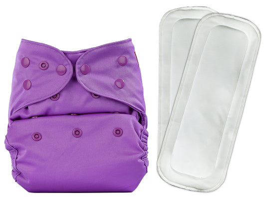 Diaper Cover (Violet) + Two Wet Free Insert