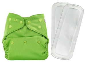 Bumberry Diaper Cover (Deep Green) + Two Wet Free Insert