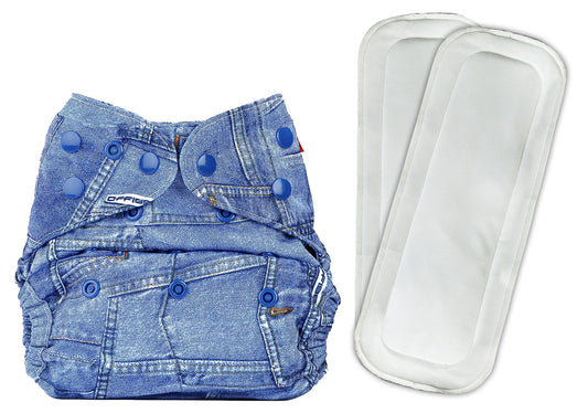 Diaper Cover (Jeans) + Two Wet Free Insert