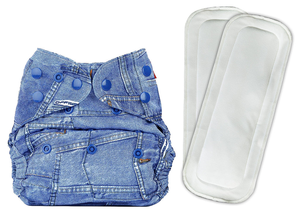 Bumberry Diaper Cover (Jeans) + Two Wet Free Insert