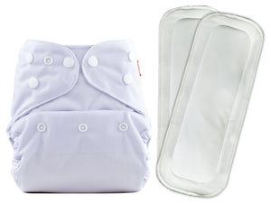 Bumberry Diaper Cover (White) + Two Wet Free Insert