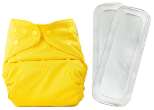 Bumberry Diaper Cover (Highlight Yellow) + Two Wet Free Insert