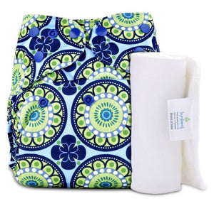 Bumberry Diaper Cover (Big Round Flowers) + 1 Wet free Insert