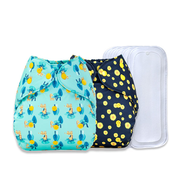 Diaper Cover Daily use Sunflower, Giraffe combo