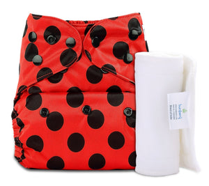 Bumberry Diaper Cover (Ladybug) + 1 Wet free Insert