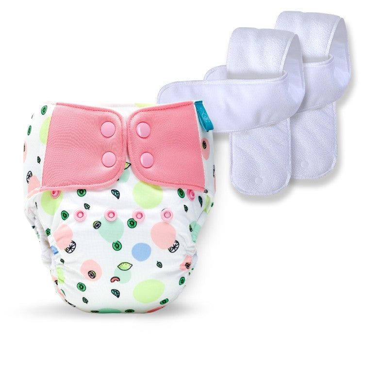 Bumberry Baby Pocket Diaper 2.0- Waterproof Reusable & Adjustable Cloth Diaper with leg gusset, wetfree lining & 2 extralong wetfree insert(13 -36 months, Fruityline)