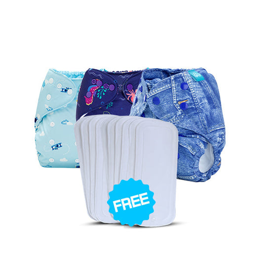No Fuss All Day Diaper Cover, Wetfree Insert Combo