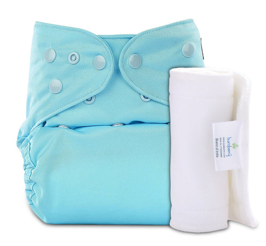 Diaper Cover (Baby Blue) + 1 Wet free Insert