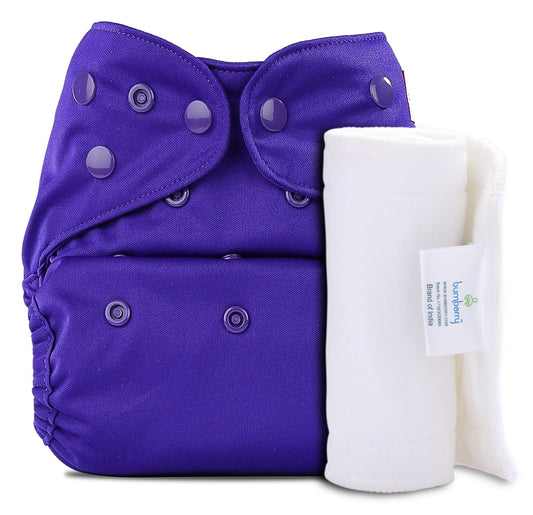 Diaper Cover (Purple) + 1 Wet free Insert