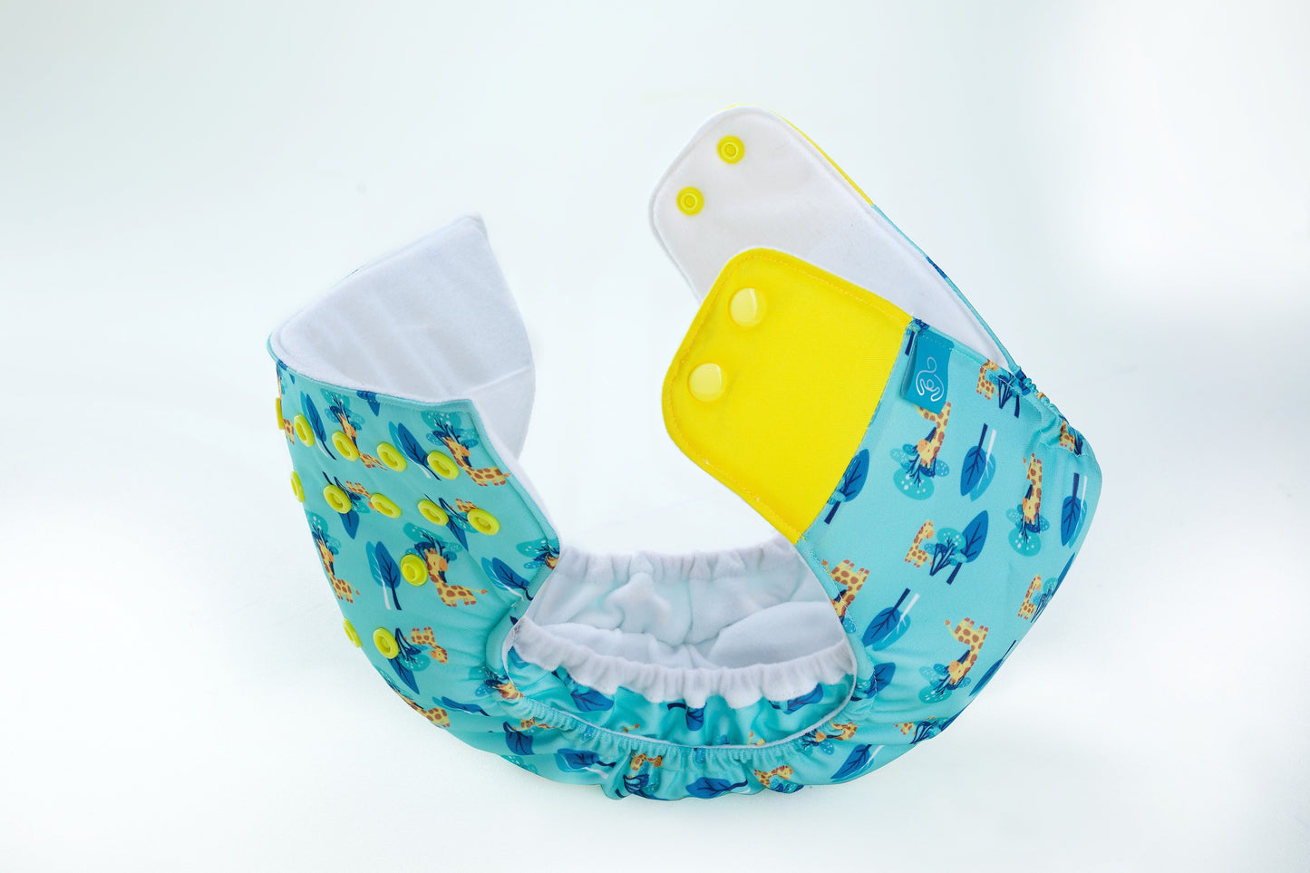 Bumberry Baby Pocket Diaper 2.0- Waterproof Reusable & Adjustable Cloth Diaper with leg gusset, wetfree lining & 2 extralong 100% cotton insert(13 -36 months, Baby Giraffe)